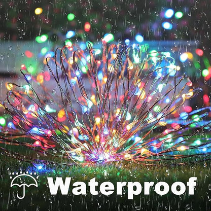 Lomotech Solar String Lights Outdoor - 2 Pack Total 66ft 200LED Solar Fairy Lights Waterproof 8 Modes Twinkle Lights for Outdoor, Patio, Garden, Yard, Party, Wedding, Tree Decoration (Multicolor)