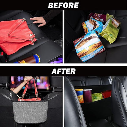 eing Car Organizers and Storage Purse Holder,Seat Back Net Handbag Purse Accessories for Women,Road Trip Essentials for Adults,Mom Gifts,Birthday Gifts Presents for Mom,White