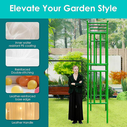 Flat Top Garden Arch Trellis 11FT x 9FT, Extra Large Garden Trellis for Climbing Plants Outdoor, 141.7in x 108in PE-Coated Metal Arbor Archway Trellis for Roses,Wisteria,Wedding,Patio Decoration Green