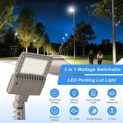 LED Parking Lot Lights 240W 33600LM LED Shoebox Pole Lights Fixture (800W HID/HPS Replacement) 5000K IP65 AC100-277V UL Listed Outdoor Area Street Security Lighting for Stadium Roadways