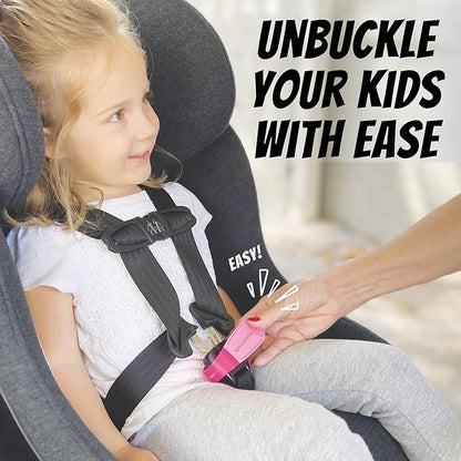 UnbuckleMe Car Seat Buckle Release Tool - Pink & Gray 2 Pack - Buy one for Each Car or Give One to a Friend