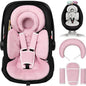 Tinlyfinly Infant Car Seat Insert with Extra Cushion for Preemie to Toddler, Reversible Newborn Carseat Insert for Baby Head Body Support, Fits for Stroller, Baby Swing, Bouncer (Pink)