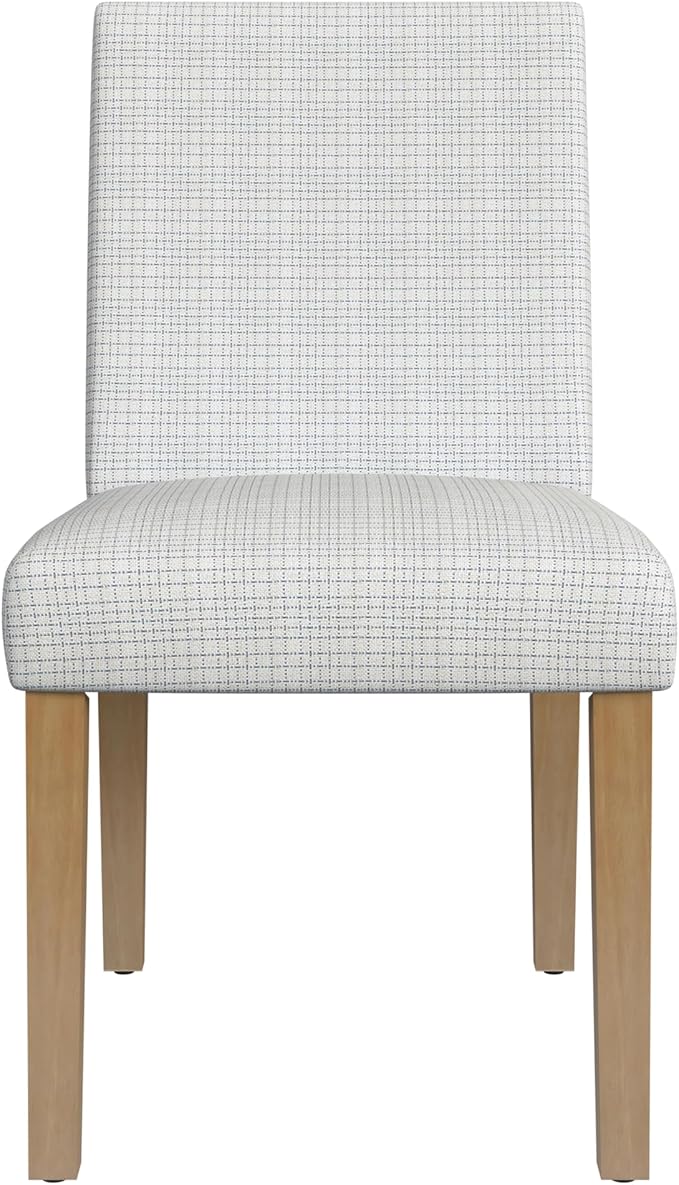 HomePop Home Decor |Classic Upholstered Parsons Dining Chairs |Decorative Home Furniture, Cream Mini Grid Pattern (Single Pack)