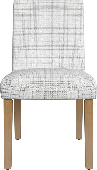HomePop Home Decor |Classic Upholstered Parsons Dining Chairs |Decorative Home Furniture, Cream Mini Grid Pattern (Single Pack)
