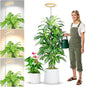 Aokrean Grow Lights for Indoor Plants, Full Spectrum Plant Lights for Indoor Growing, Height Adjustable 10"-65" Faux Wood Grain Grow Lamp with 6/12/16H Timer, 3 Optional Spectrums, 5 Brightness