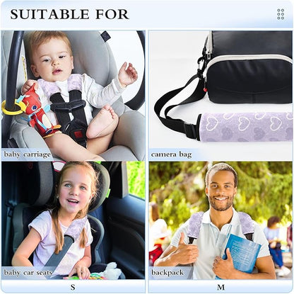 2 Pack Seatbelt Covers Seat Belt Cover Pad for Adults Boys Girls Car Seat Strap Covers Pads Cushion Universal Shoulder Strap Pad Protector for Backpack Camera Bag 6.5 x 6.5 Inch Purple Heart