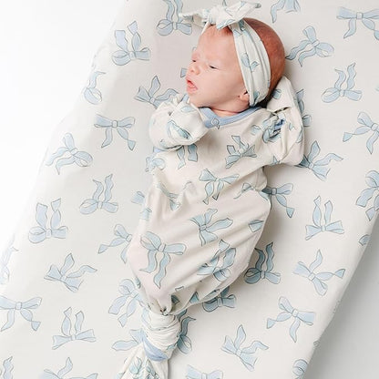 Copper Pearl Baby Stretchy Soft Knit Headband Bow Daphne