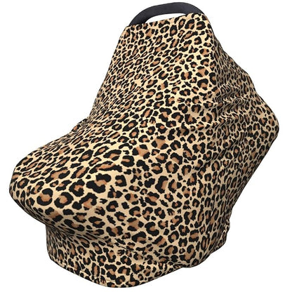 Leopard Print Baby Car Seat Cover, Multi Use Stroller Cover, Leopard Baby Stuff