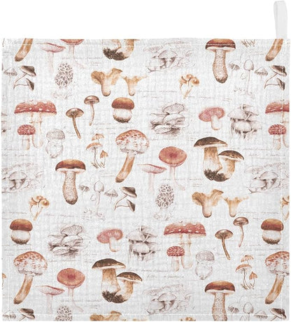 vvfelixl Baby Washcloths Cotton Different Mushrooms Baby Muslin Washcloths Soft Baby Face Towel for Newborn Infants Baby Wipes, 11.8 X 11.8 Inch, 5 Pack