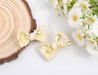 Baby Girls Hair Bow Clips, 10pcs Boutique Cotton Fully Lined Hair Pins, Non Slip Baby Barrettes Accessories for Infants Toddlers Fine Hair by BIANHUAN (Set-B)