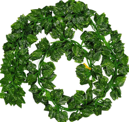 Unilove 168 feet Fake Foliage Garland Leaves Decoration Artificial Greenery Ivy Vine Plants for Home Decor Indoor Outdoors (Artificial Scindapsus Leaves)
