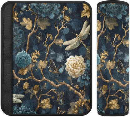 2 Pack Seatbelt Covers Seat Belt Cover Pad for Adults Boys Girls Car Seat Strap Covers Pads Cushion Universal Shoulder Strap Pad Protector for Backpack Camera Bag 6.5 Inch Mystical Flowers and Dragonf