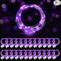 AIKEI 24 Pack LED Fairy Lights Battery Operated, String Lights Waterproof 7 Feet 20 Led Firefly Starry Lights for Wedding Party Bedroom Garden Christmas Decoration Purple
