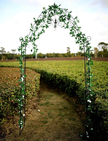 Steel Garden Arch, 8'1" High x 4'2" Wide, Garden Arbor for Various Climbing Plant, Outdoor Garden Lawn Backyard
