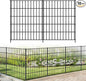 Metal Garden Fence 33.3in (H) x 23.3ft (L), 10 Panels + 11 Stakes Dog Fence Border Fence Animal Barrier, No Dig Garden Fencing for Yard Flower Bed Lawn Patio Outdoor, PIN332810 Black