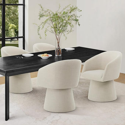 Swivel Dining Chairs Modern Accent Armchair Side Deskchair for Diningroom Vanity Bedroom Livingroom Reading Room,Linen,4 Box