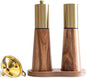 Gold Salt Shaker and Pepper Grinder Set,Stainless Steel Manual Salt Shaker and Pepper Mill,Adjustable Thickness,Suitable For Kitchen,Barbecue,Picnic,2 Packs