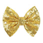 Hair Bows for Girls - Alligator Hair Clips, Sequin Big Bows for Babies, Toddlers, and Teens - Gold Bow Hair Accessories