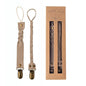 Little Bug Boutique 2-Pack Leather Baby Pacifier Clips - Neutral Pacifier Holders for Baby Girls & Boys, Paci & Binky Clips or Strap for Toys & Teethers (Soft Beige), Pacifier NOT Included