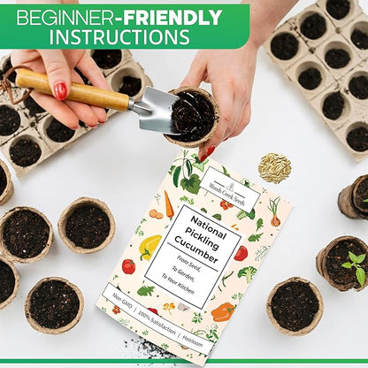 Woods Creek Seeds: National Pickling Cucumber Seeds for Planting - Over 90 Heirloom Cucumber Seed Pack - Non-GMO Pickling Cucumbers for Planting Indoors or Outdoors