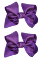 3 Inch Baby Girl Hair Bows Clips Hairpin Headwear Little Teen Toddler Girls Kids Teens Toddlers Hair Accessories - Set of 2 (Deep Purple)