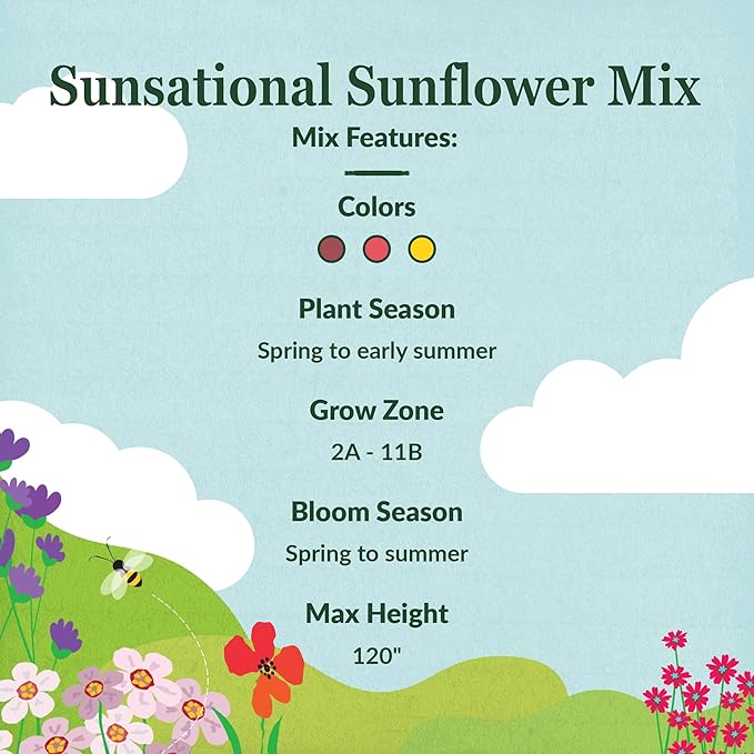 Ferry-Morse Sunsational Sunflower Bulk Flower Seeds, 1lb