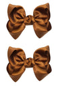 3 Inch Baby Girl Hair Bows Clips Hairpin Headwear Little Teen Toddler Girls Kids Teens Toddlers Hair Accessories - Set of 2 (Deep Brown)