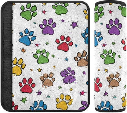 2 Pack Seatbelt Covers Seat Belt Cover Pad for Adults Boys Girls Car Seat Strap Covers Pads Cushion Universal Shoulder Strap Pad Protector for Backpack Camera Bag 6.5 Inch Cute Colorful Paw Prints and