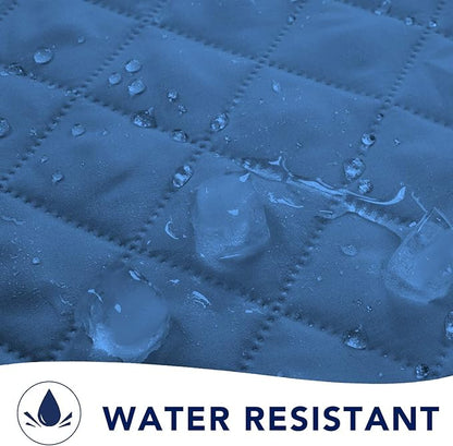PureFit Reversible Sofa Couch Cover Water Resistant Couch Covers for 3 Cushion, Washable Furniture Cover with Non-Slip Foam and Adjustable Strap for Dogs, Pets (Sofa, Blue/Ivory)