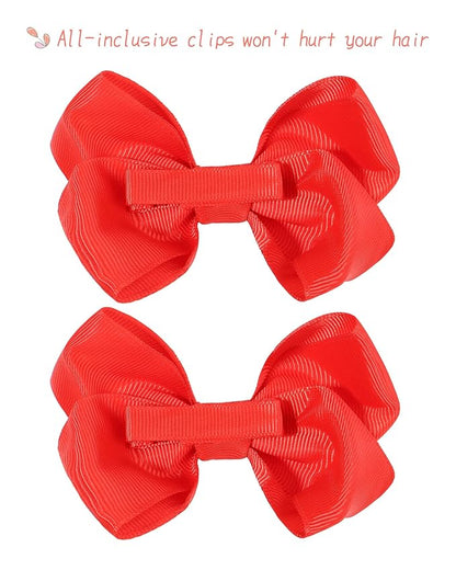 Choicbaby 40 Pieces Hair Bows for Girls 4 Inch Grosgrain Ribbon Toddler Hair Accessories with Fully Lined Clips for Toddlers Baby Girls Kids Teens