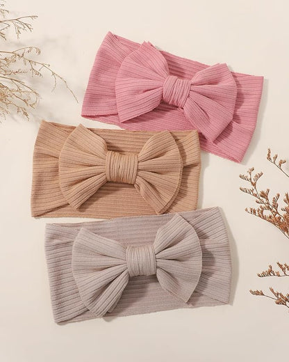 jollybows Baby Headbands, 6pcs Baby Girl Bows Headbands Soft Stretchy Hair Bow Hairbands Hair Accessories for Newborn Infant Toddler Girls Kids