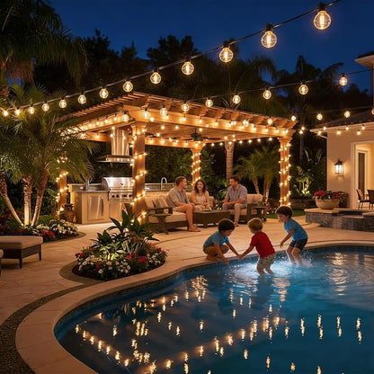 RTTY 150 FT Outdoor String Lights Patio Light for Outside, Waterproof G40 Shatterproof LED Bulbs, Dimmable Hanging Connectable Globe Lighting for Bistro, Backyard, Porch, Balcony, Cafe, Warm White