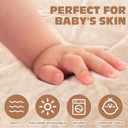 SmoothNovelty 6 Pack Baby Hooded Towels Infants and Toddlers Coral Fleece Baby Bath Towels 31.5 x 31.5 Inch Absorbent Cute Soft Newborn Bath Essentials Gifts for Boys & Girls(Multicolor,Classic)