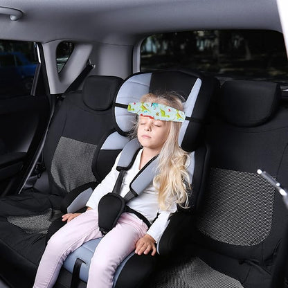 HESTYA 2 Pcs Carseat Head Support Toddler, Stroller Seat Headrest for Sleeping Traveling, Neck Relief Headband Strap for Kids Children Toddler Infant(Dinosaur and Dolphin)