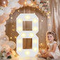 Pooqla 2.4FT Light Up Numbers, Marquee Numbers 2.4 Feet Tall Party Decor for Her Him, Mosaic Big Sign for 8th 18th 80th Birthday Anniversary Decoration Backdrop, Large Pre-Cut Frame Number 8