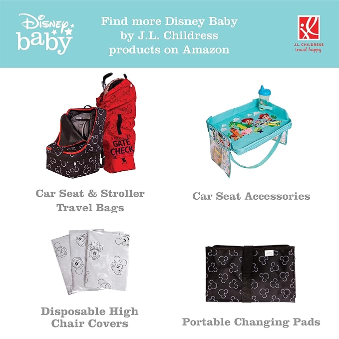 Disney Baby by J.L. Childress Infant Car Seat Canopy - Baby Car Seat Cover for Shade from Sun, Breathable Fabric, Machine Washable, Reversible Design, Universal Fit - Multicolor Mickey Mouse