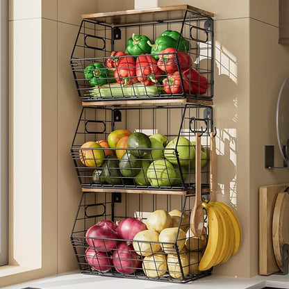 Delamu Stackable Metal Fruit Basket