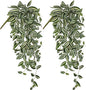 DILATATA Fake Hanging Plants Artificial Hanging Plants 187 Leaves Faux Wandering Jew Hang Leaves Plant for Wall Shelf Home Indoor Outdoor Decor - 2 Pack