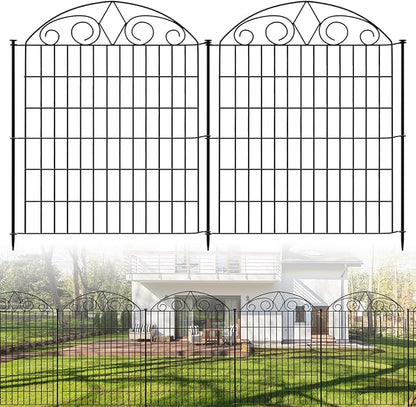 SUNLAX 10 Panels Decorative Garden Fence 24ft(L) x 32in(H) Fencing Tall for Yard Dog Pet Fence No Dig Temporary Fence Barrier for Outdoor Patio Without Gate