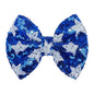 4th of July Hair Bows Clips Blue Glitter Girls Hair Accessories Little Baby Alligator Clips Hair Barrettes for Kids Sparkly Cheer Hair Ribbon Teens Gift Bling USA Flag Hairpin