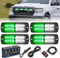 Nilight 4PCS LED Strobe lights 12V 24V Sync Feature Green White 24LED Emergency Hazard Warning Lights with Controller Hard Wire or Cigarette Lighter Plug for Car Truck RVs Campers