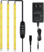 iPower 40W Full Spectrum LED Plant Grow Light Strips for Indoor Plants with Auto ON/Off 3/9/12H Timer, 10 Dimmable Levels 48 LEDs Per Tude, for Hydroponics Succulent, 3 Tubes, Yellow
