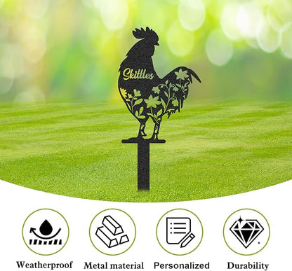 Personalized Metal Chicken Coop Sign, Custom Name Chicken Coop Signs for Outside, Decorative Garden Stakes, Metal Yard Art, Backyard Farmhouse Decor, Chicken Gifts for Women Man Color05