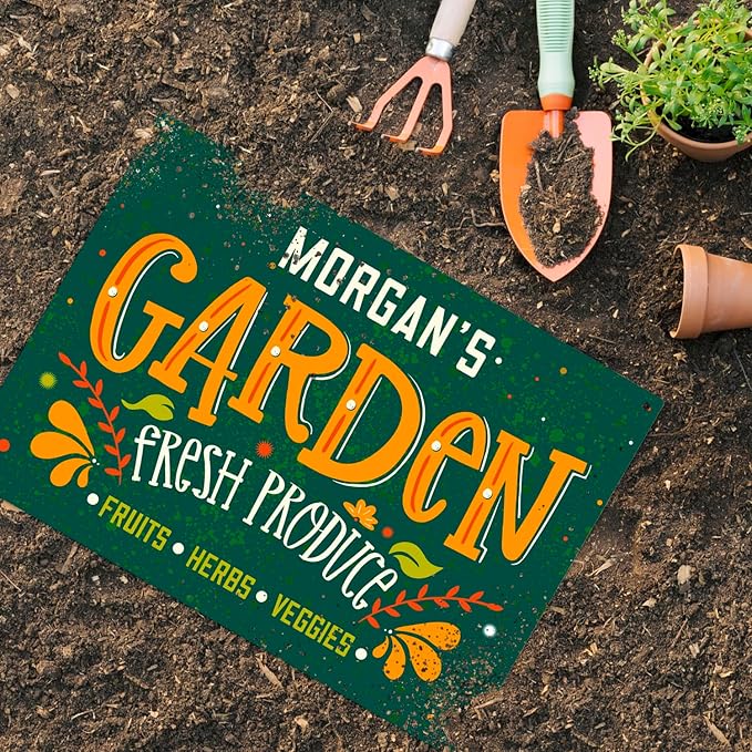 Custom Garden Signs, Personalized Sign for Garden, Ideal for Mom, Mother Or Christmas Gift Sign, 12x18 Inches, Rust Free .063 Aluminum, Fade Resistant, Made in USA by Sigo Signs