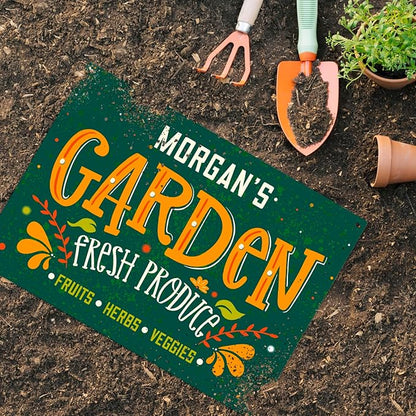 Custom Garden Signs, Personalized Sign for Garden, Ideal for Mom, Mother Or Christmas Gift Sign, 12x18 Inches, Rust Free .063 Aluminum, Fade Resistant, Made in USA by Sigo Signs