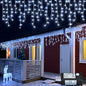 White Christmas Lights Outdoor - 33ft 400 LED Icicle Lights for Outside House, Twinkle Outside Lights Plug in 8 Modes Timer Waterproof for Patio Window Holiday Wedding Party Pathway Indoor Decorations
