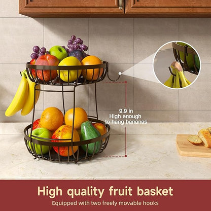 2 Tier Fruit Basket for Kitchen Counter
