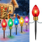 Strawberry Jumbo C9 Christmas Pathway Lights Outdoor - 8.5 Feet 5 LED C9 Christma Lights,C7 Light Covered Jumbo Multicolor Christmas Light Outdoor Decorations for Lawn Holiday Outside Yard