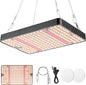 Grow Lights (1 Pack), Hanging Grow Lights for Indoor Plants, 200W UV-IR Full Spectrum Led Grow Light for Seedling Veg and Bloom