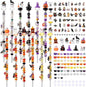 Beaded Garden Stake, DIY Halloween Decorative Garden Stake Kit, Beaded Fairy Wand with 12 in or 10 in Threaded Rod, Crystal Stopper, Large Holes Bead, Pendant,s Outdoor Thanksgiving Decorations kit